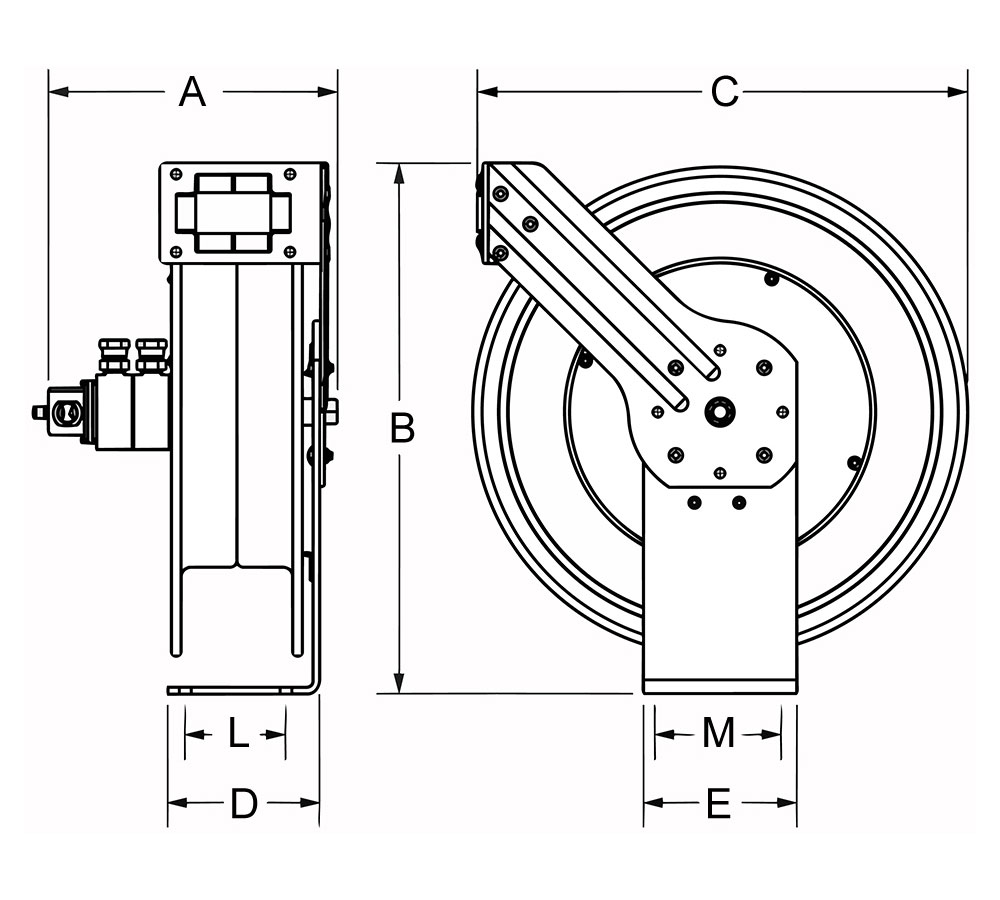 MPD-N-330 Spring rewind "Dual Hydraulic" hose reel10mm ID, L= 9m - Image 4