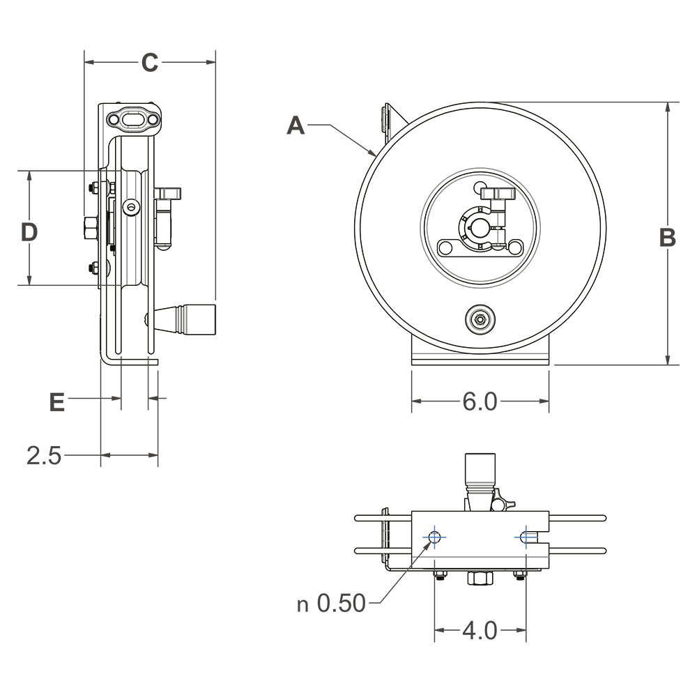 SDH-100 Manual rewind Grounding Reel 4mm OD, L= 30m - Image 4